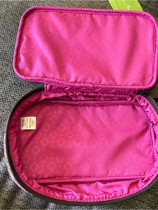 Vera Bradley Kauai Floral Cosmetic Case in Black, Pink, Yellow, Blue & Green - Picture 2 of 2